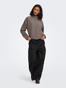 Umi High Neck Check Jacket - Portabella Dark Brown