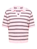 Nelly Short Sleeve Polo Jumper - Pink-a-boo/winetasting