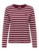 Pisa Print Top - Windsor Wine/stripe