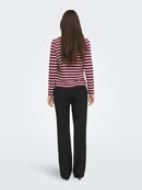 Pisa Print Top - Windsor Wine/stripe