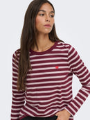 Pisa Print Top - Windsor Wine/stripe