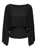 Uso Cape Detail Top - Black
