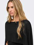 Uso Cape Detail Top - Black