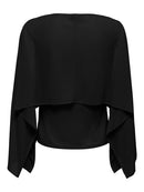 Uso Cape Detail Top - Black