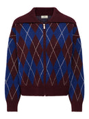 Bianka Argyle Print Cardigan - Port Royale/birch