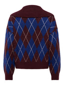 Bianka Argyle Print Cardigan - Port Royale/birch