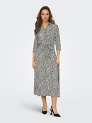 Starr Life 3/4 Maxi Dress - Black Daisy Flower