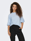 Letty 3/4 Sleeve Round Neck Jumper - Cashmere Blue Melange