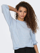 Letty 3/4 Sleeve Round Neck Jumper - Cashmere Blue Melange