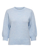 Letty 3/4 Sleeve Round Neck Jumper - Cashmere Blue Melange