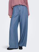 Jasper High Waist Wide Trouser - Medium Blue Denim