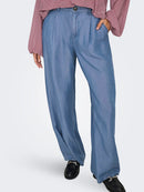 Jasper High Waist Wide Trouser - Medium Blue Denim