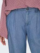 Jasper High Waist Wide Trouser - Medium Blue Denim