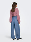 Jasper High Waist Wide Trouser - Medium Blue Denim