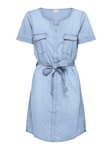 Saint Button Down Dress - Light Blue Denim