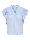 Olivia Ruffle Shirt - Halogen Blue