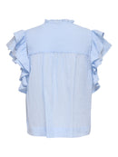 Olivia Ruffle Shirt - Halogen Blue