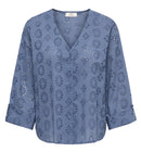 Tallie Broderie Shirt - Vintage Indigo