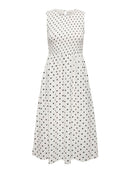 Diego Smock Midi Dress - Cloud Dancer/black Dot