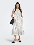Diego Smock Midi Dress - Cloud Dancer/black Dot