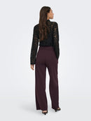 Geggo New Long Trousers - Chocolate Plum/black Buttons