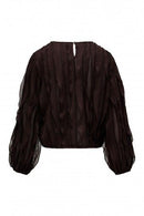 Salsa Round Neck Blouse- Brown