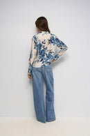 Floral Print Shirt - Royal Blue