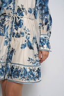Floral Dress - Royal Blue