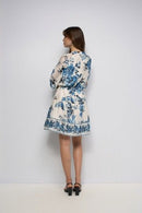 Floral Dress - Royal Blue