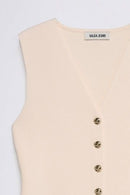 V Neck Waistcoat - Beige
