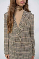Check Double Breasted Blazer - Check