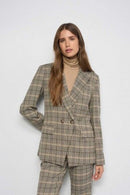 Check Double Breasted Blazer - Check