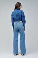 Faith Wide Leg Jean - Blue