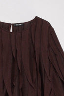 Salsa Round Neck Blouse- Brown