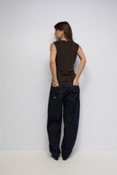 Sleeveless T-Shirt - Brown