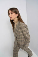 Check Double Breasted Blazer - Check