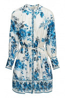 Floral Dress - Royal Blue