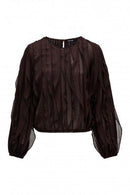 Salsa Round Neck Blouse- Brown