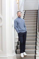 Justin 1/2 Zip Jumper - Powder Blue Melange
