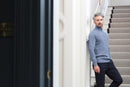 Justin 1/2 Zip Jumper - Powder Blue Melange