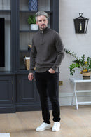 Justin 1/2 Zip Jumper - Stone Melange