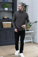 Justin 1/2 Zip Jumper - Stone Melange