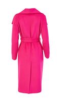 Collar Wrap Coat - Hot Pink