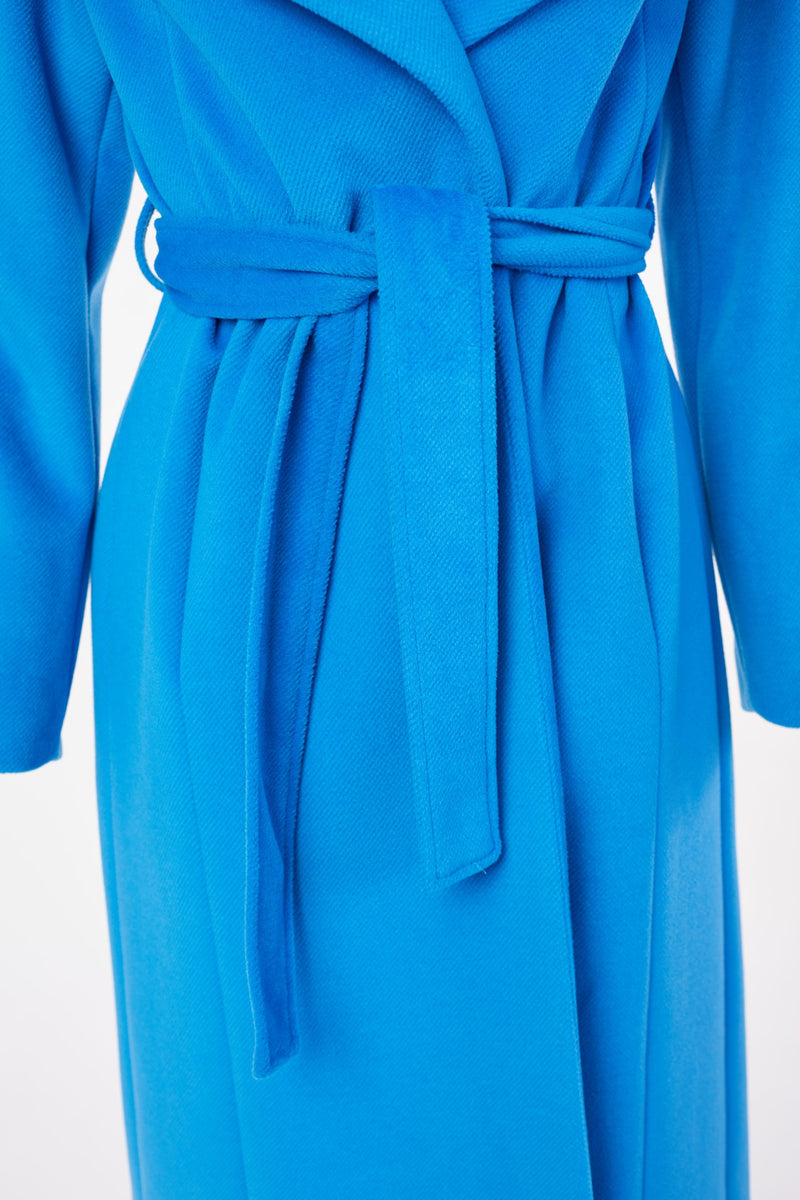 Collar Wrap Coat - French Blue