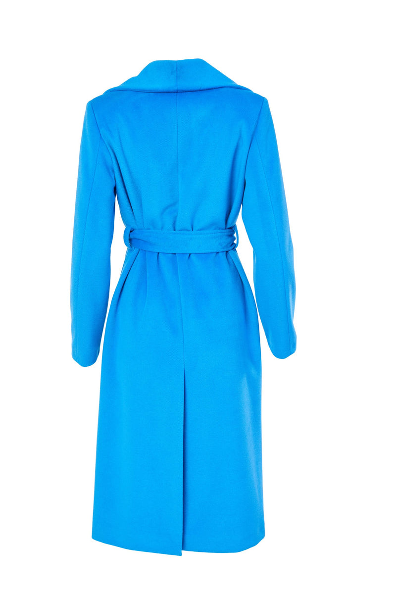 Collar Wrap Coat - French Blue