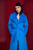 Collar Wrap Coat - French Blue