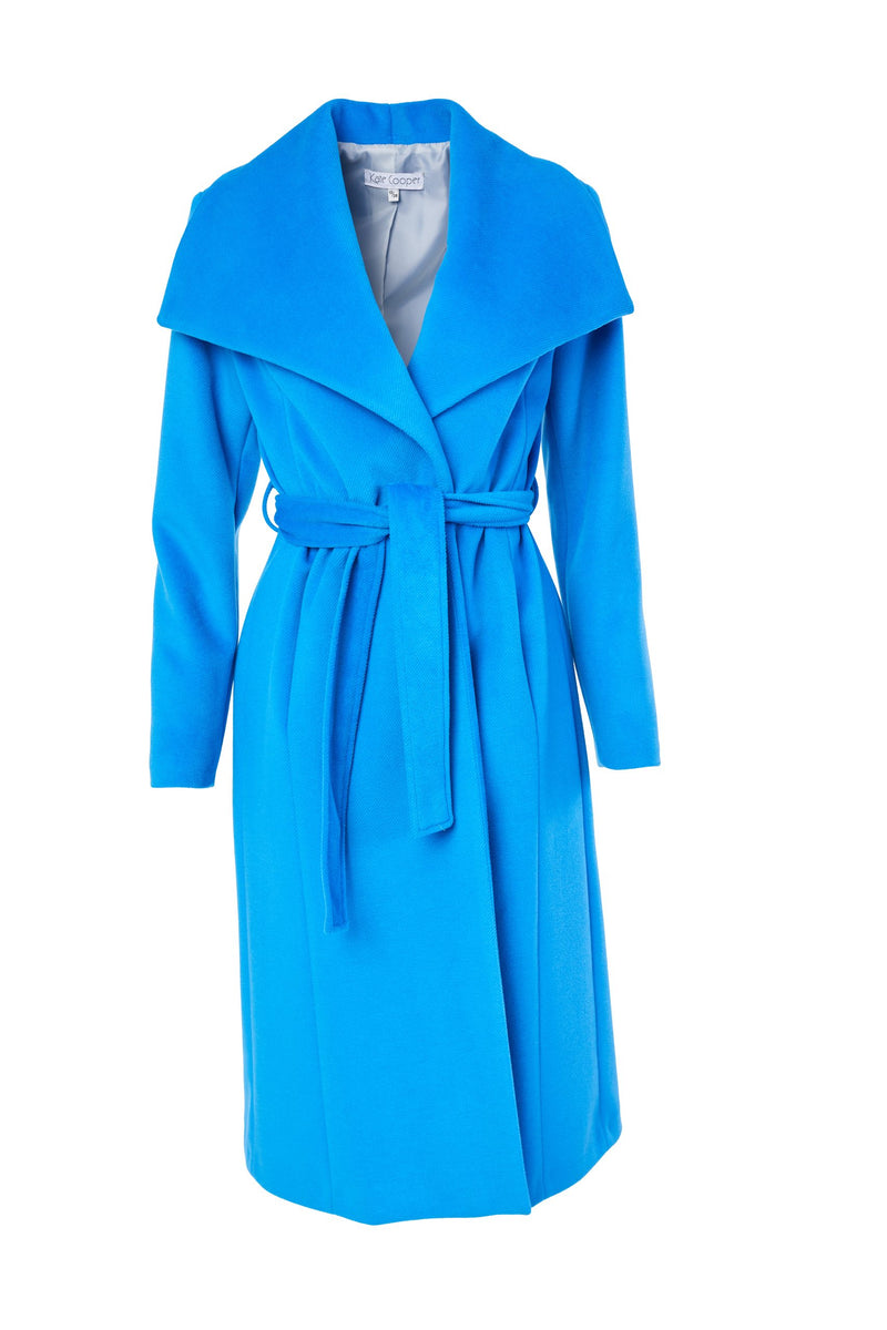 Collar Wrap Coat - French Blue