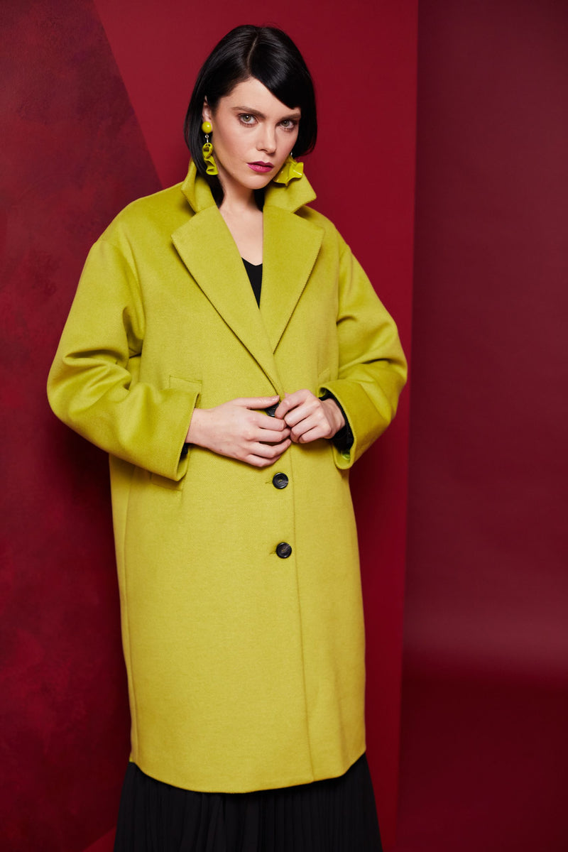Kate Cooper Jeet Pocket Flap Coat - Lime