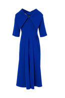 Shawl Collar Dress - Royal Blue