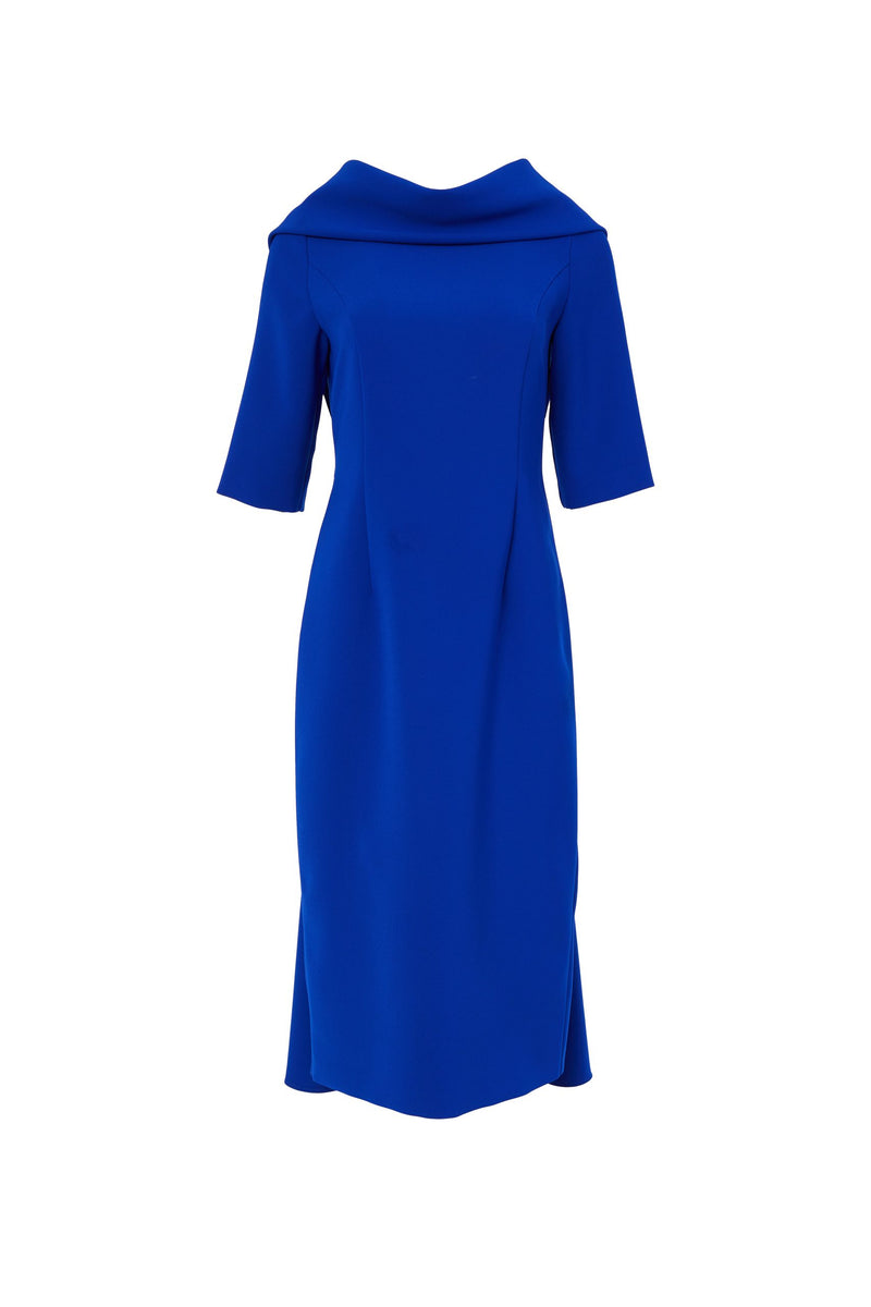 Shawl Collar Dress - Royal Blue